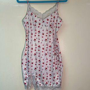 Floral lace strap dress